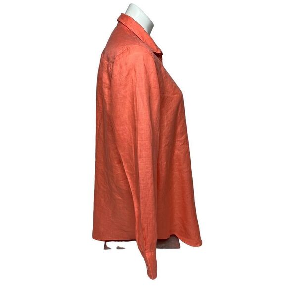 J. Crew Factory peach long sleeve button up shirt size L - Picture 4 of 14